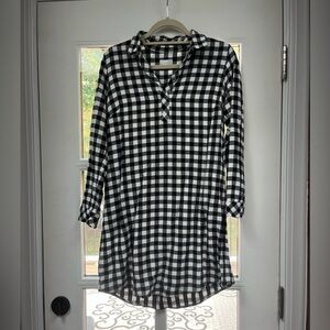 J.Jill Gingham Rayon Twill Shirtdress